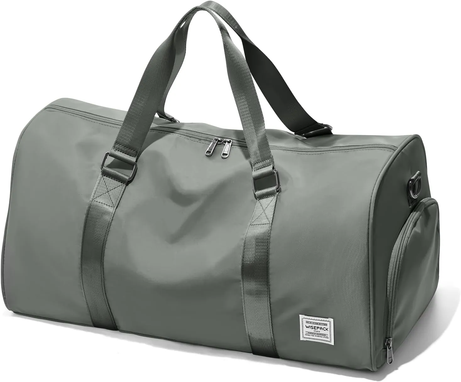 Gym Bag With Shoe Compartment, Sports Duffle for Men and Women, Travel Tote, Weekender Overnight, Personal Item Carry-on, Workout Bag for Sports - Green