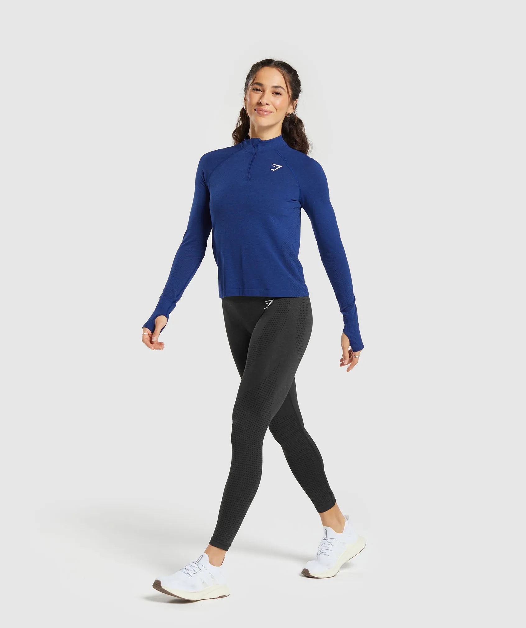 Gymshark Vital Seamless 2.0 1/4 Zip - Stellar Blue Marl