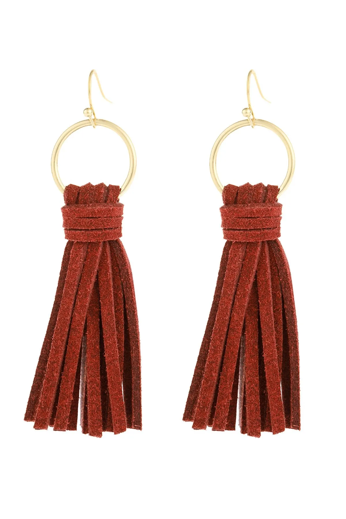 Hde2999 - Leather Tassel Earrings