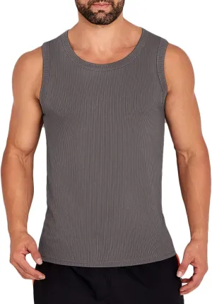 HNVAVQ Men's Tank Tops Workout Sleeveless T-Shirts Athletic Gym Training Shirts Quick Dry Vest