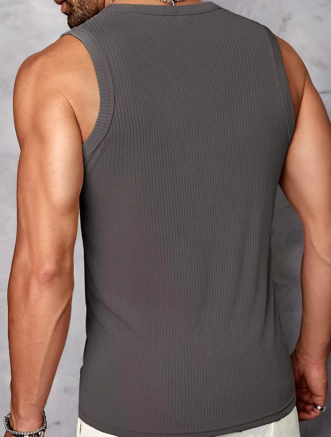 HNVAVQ Men's Tank Tops Workout Sleeveless T-Shirts Athletic Gym Training Shirts Quick Dry Vest