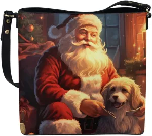 Hobo Bags for Women Fall Maple Leaves Leather Handbags Designer Shoulder Bucket Crossbody Purse