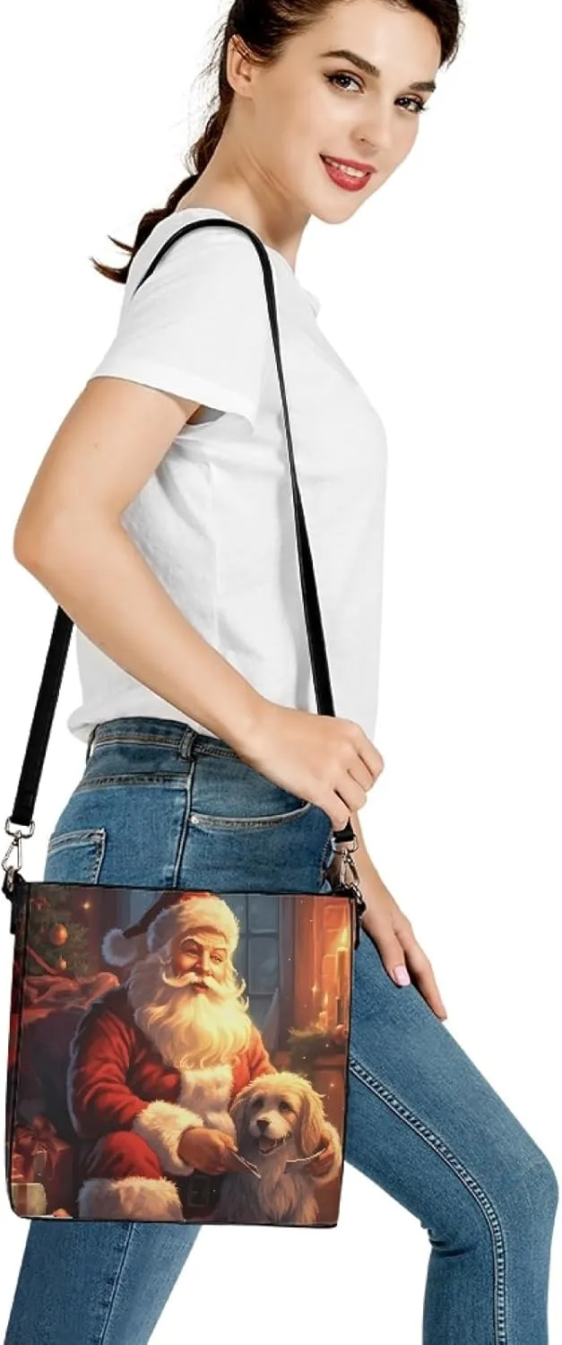 Hobo Bags for Women Fall Maple Leaves Leather Handbags Designer Shoulder Bucket Crossbody Purse
