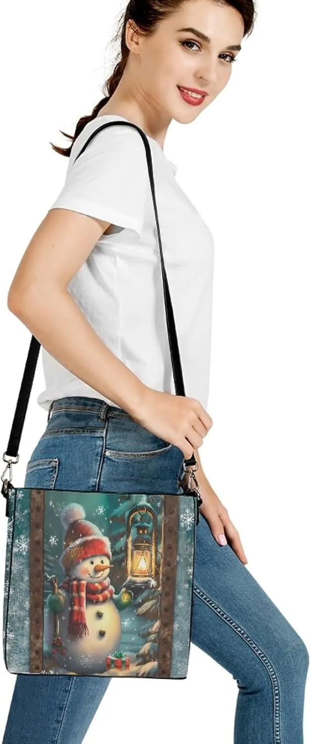 Hobo Bags for Women Fall Maple Leaves Leather Handbags Designer Shoulder Bucket Crossbody Purse