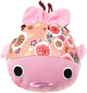 Honbay Cute Japanese Style Goldfish Drawstring Bag Gift Bag Cosmetic Bag Jewelry Pouch Coin Purse, 22x15cm/8.7x5.9inch (Pink)