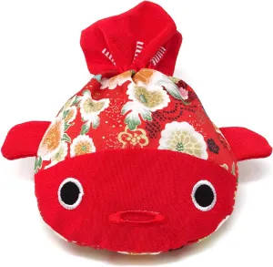 Honbay Cute Japanese Style Goldfish Drawstring Bag Gift Bag Cosmetic Bag Jewelry Pouch Coin Purse, 22x15cm/8.7x5.9inch (Red)