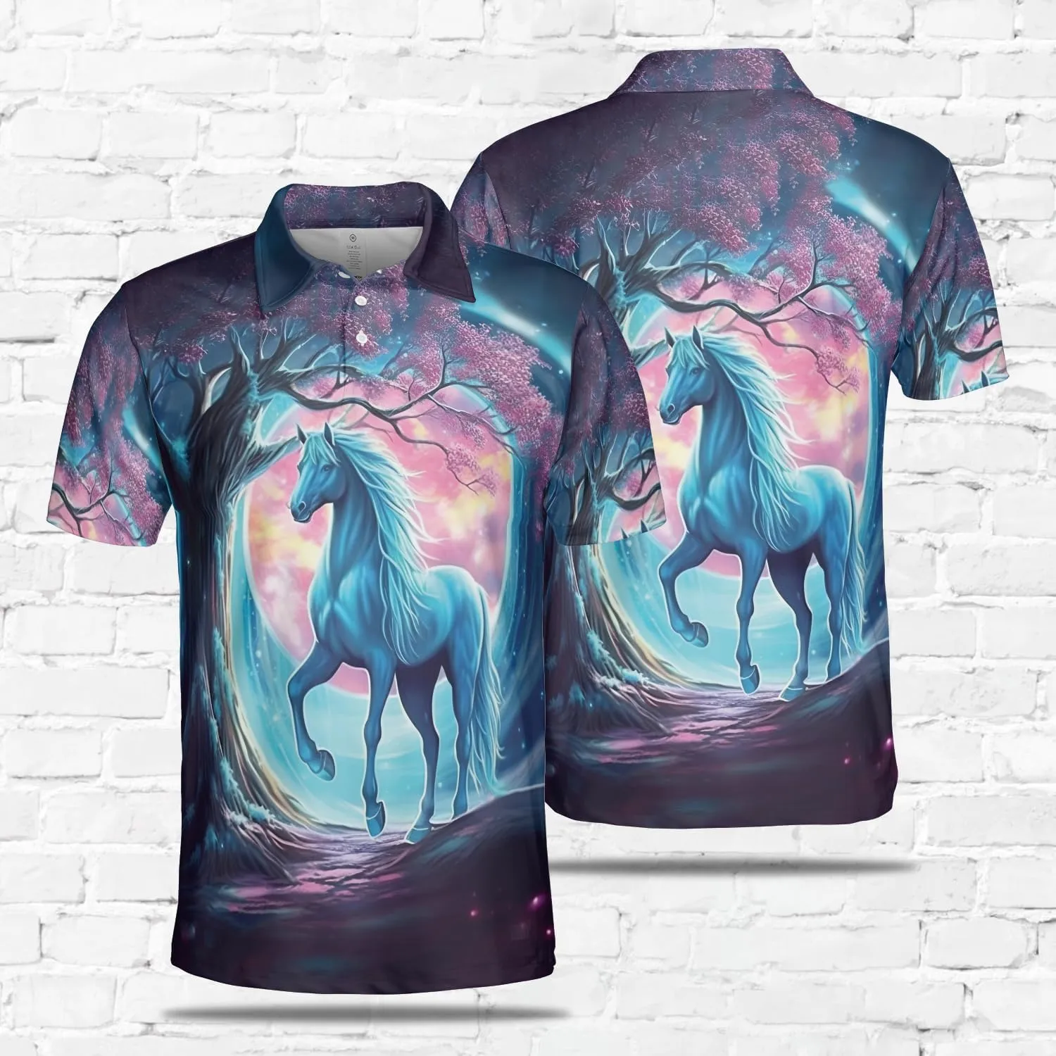 Horse Lovers Polo Shirts for Men - Love Horse Mens Quick Dry Short Sleeve Polo Shirts Series 23