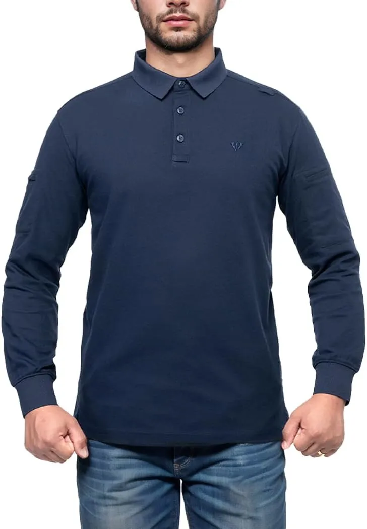 IDOGEAR Men's Shirts Long Sleeve Golf Shirt Quick Dry Collar Shirts Tactical Casual Work Fish Outdoor Clothing