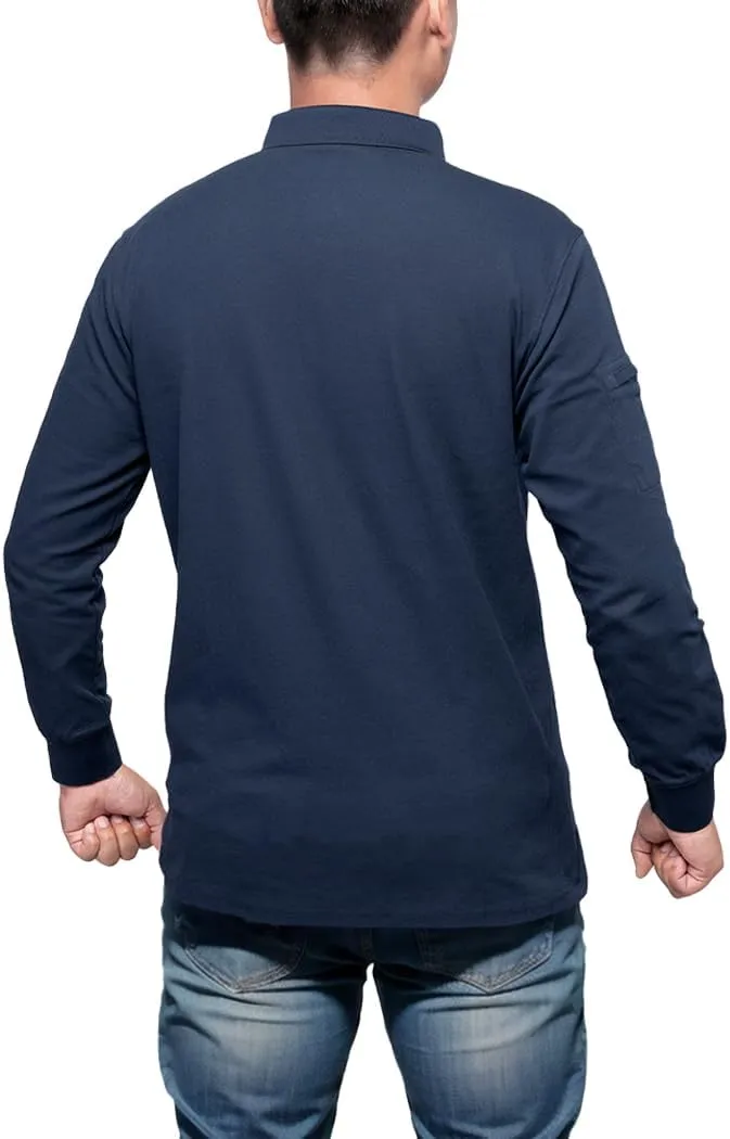 IDOGEAR Men's Shirts Long Sleeve Golf Shirt Quick Dry Collar Shirts Tactical Casual Work Fish Outdoor Clothing