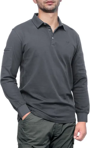IDOGEAR Men's Shirts Long Sleeve Golf Shirt Quick Dry Collar Shirts Tactical Casual Work Fish Outdoor Clothing