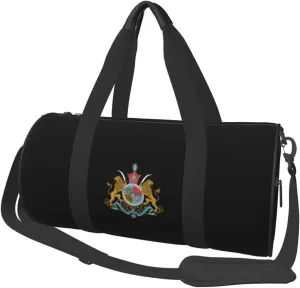 Imperial Coat of Arms of Iran Convertible Garment Bag with Shoulder Strap, Carry on Garment Duffel Bag for Men Women - Rolling Foldable for Travel Luggage Bags (Black)