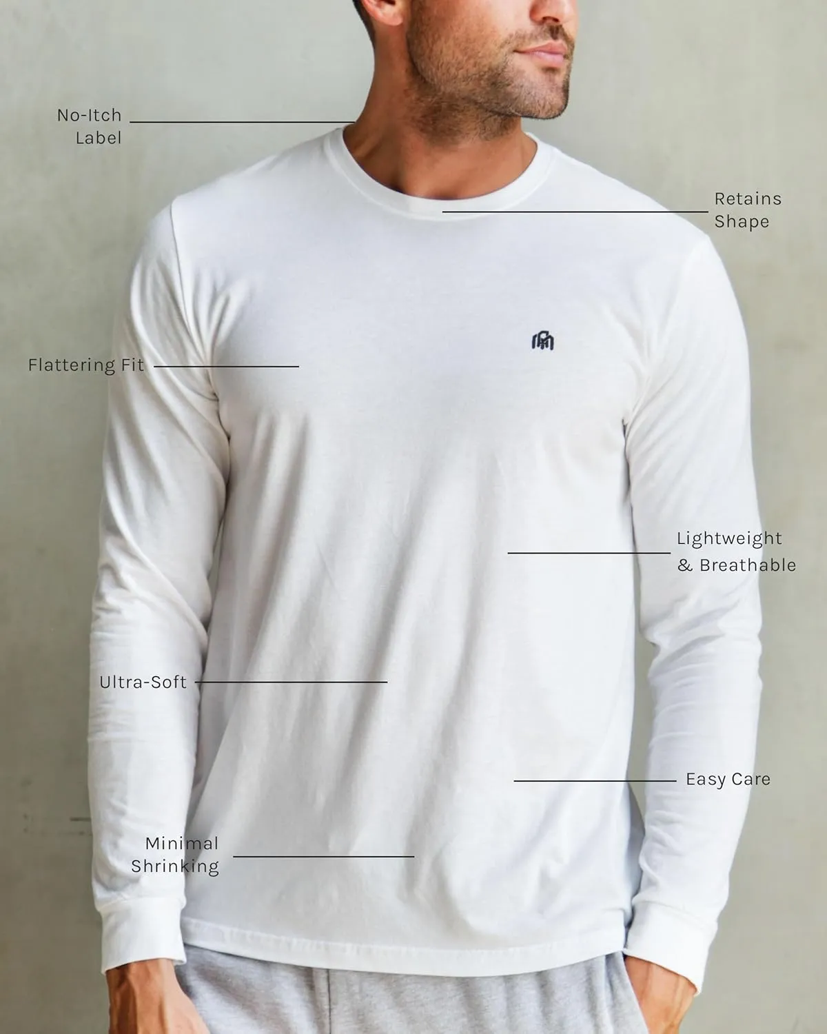 INTO THE AM Long Sleeve Tee Shirts for Men S-3 XL - Men's Longsleeve Casual Work T-Shirts