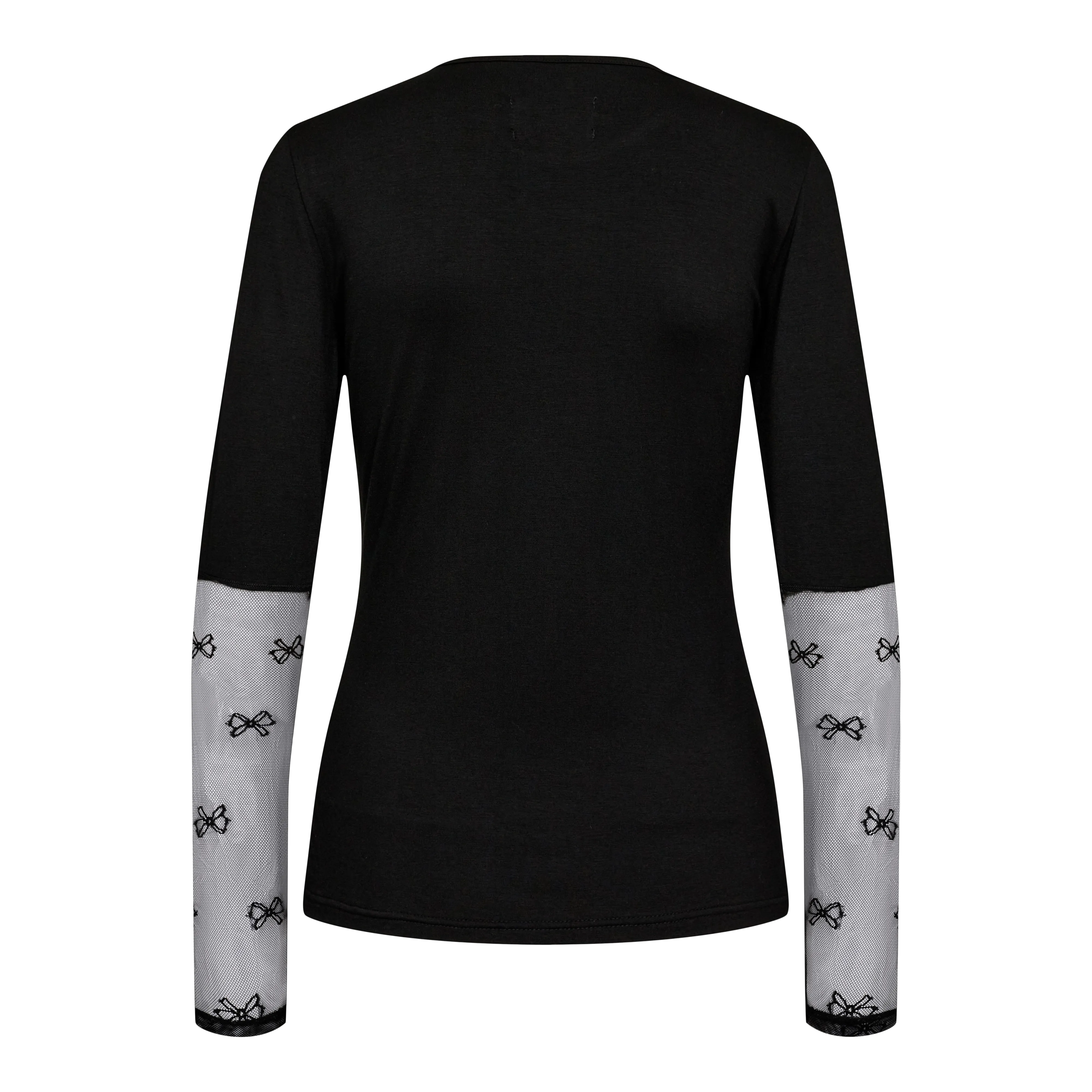 ISA-LS-LACE-SLEEVE-BLOUSE - BLACK BOW