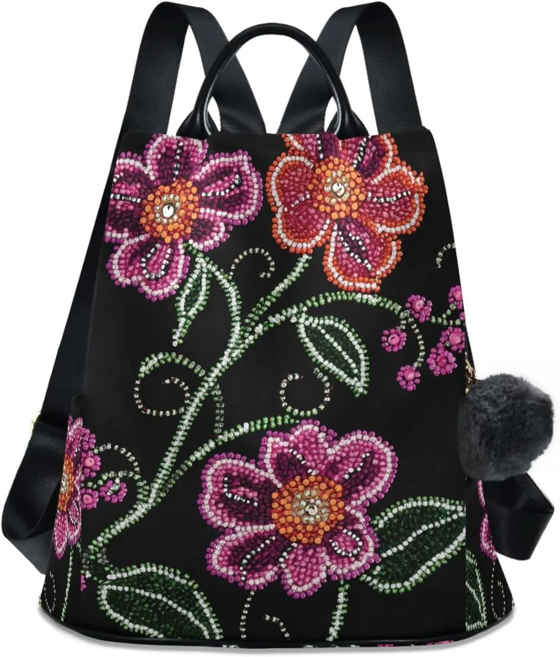 Jewelry Flower Backpack for Women Anti Theft Large Fashion Travel Shoulder Bag Purse Rucksack Lightweight