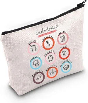 JNIAP Audiology Gifts Audiologist Makeup Bag Ear Doctors Gifts Audiology Student Graduation Gifts Makeup Zipper Toiletry Pouch (Audiologists bag)