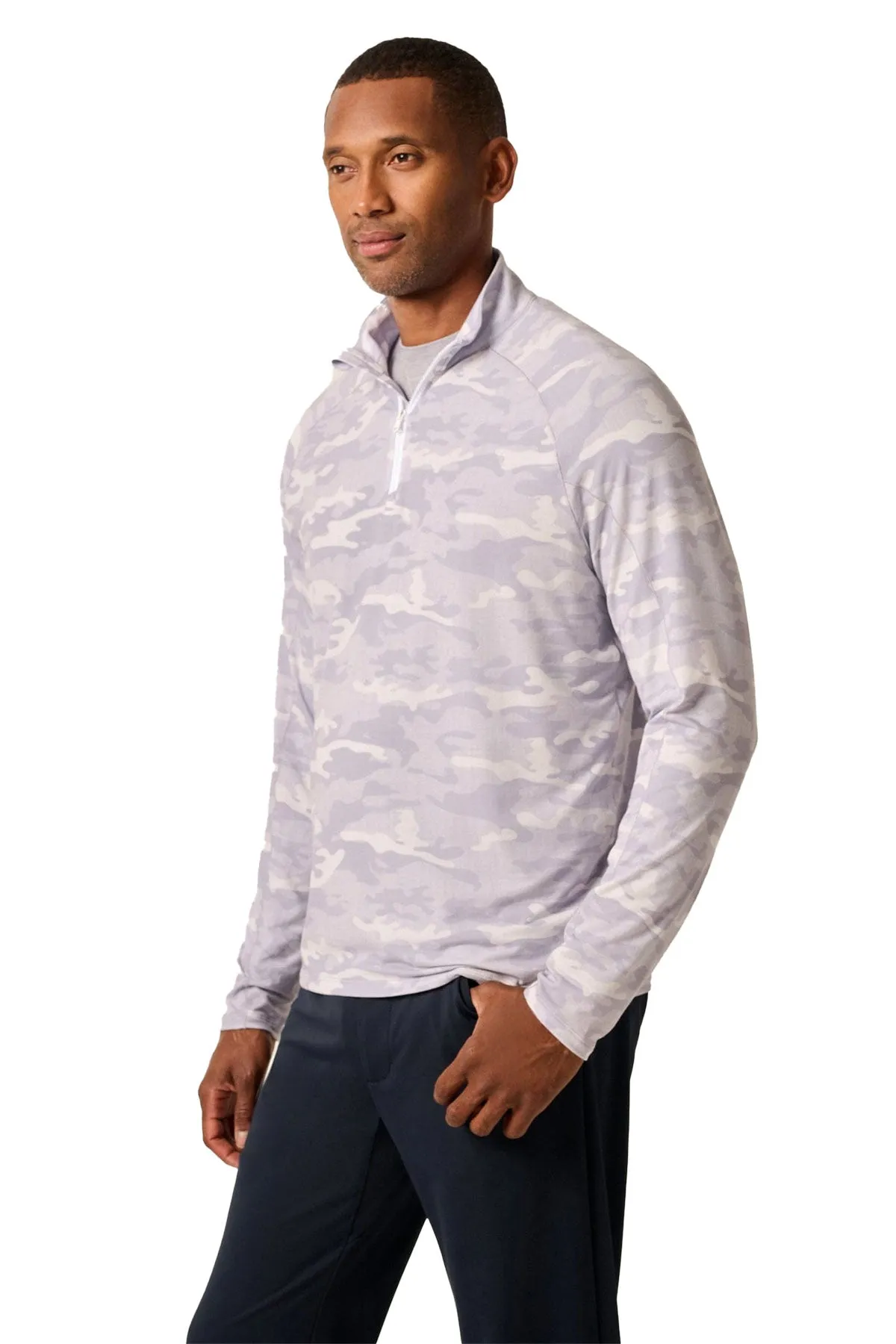 Johnnie O Patton Performance Camo 1/4 Zip Custom Pullovers, White