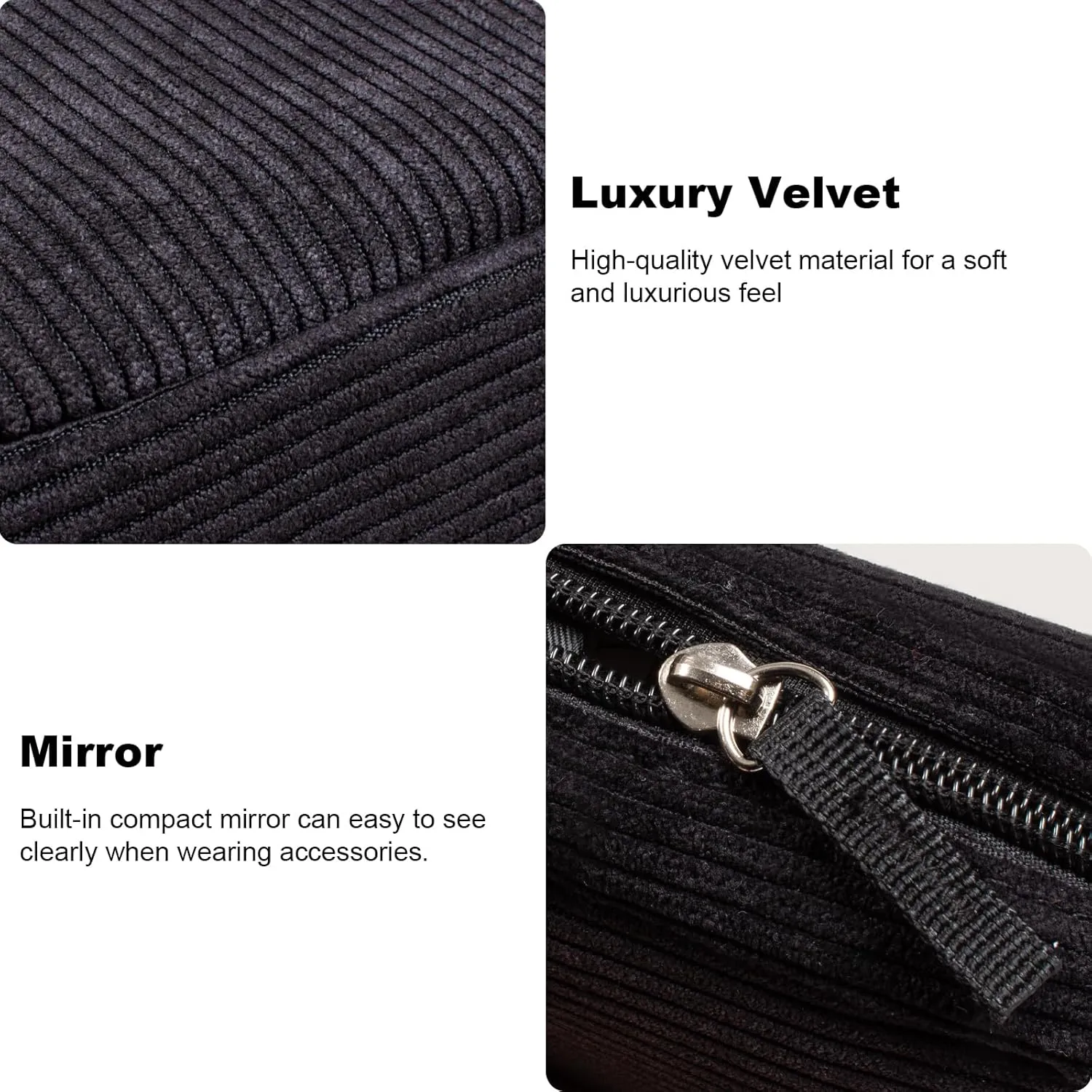KOTORA 2 Pcs Corduroy Makeup Bag for Purse,Preppy Makeup Bags Travel Accessories,Small Makeup Bag with Zipper Makeup Bag Organizer Preppy Stuff,Coin Purse Essetnals Gifts for Women