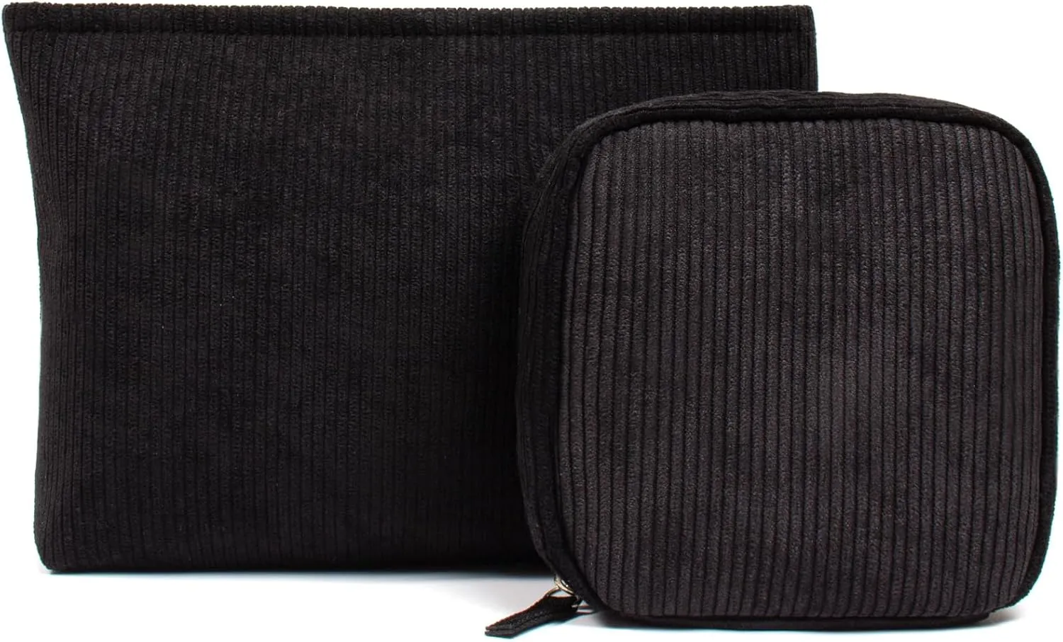 KOTORA 2 Pcs Corduroy Makeup Bag for Purse,Preppy Makeup Bags Travel Accessories,Small Makeup Bag with Zipper Makeup Bag Organizer Preppy Stuff,Coin Purse Essetnals Gifts for Women