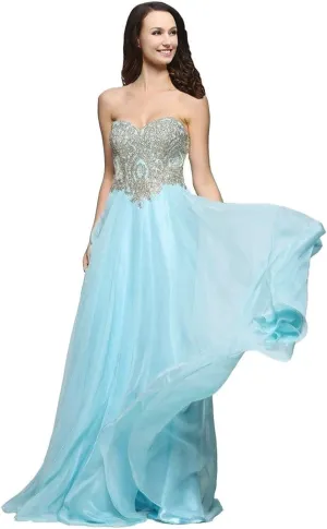 Lemai A Line Chiffon Crystals Gold Lace Long Formal Prom Gowns Evening Dresses