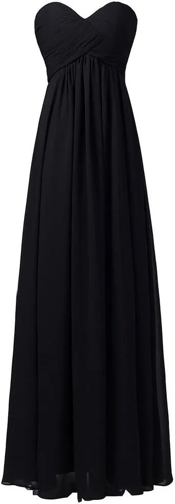 Lemai Sweetheart Pleats Long A Line Corset Formal Women Prom Bridesmaid Dresses