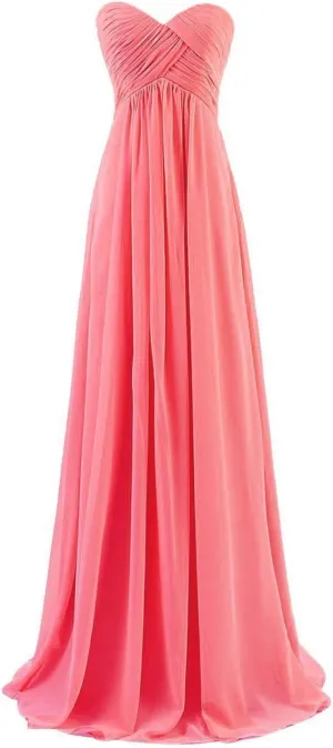 Lemai Sweetheart Pleats Long A Line Corset Formal Women Prom Bridesmaid Dresses