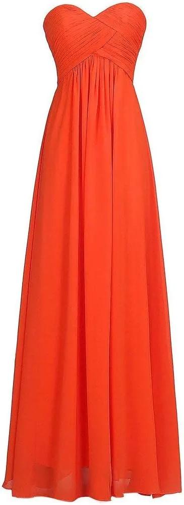 Lemai Sweetheart Pleats Long A Line Corset Formal Women Prom Bridesmaid Dresses