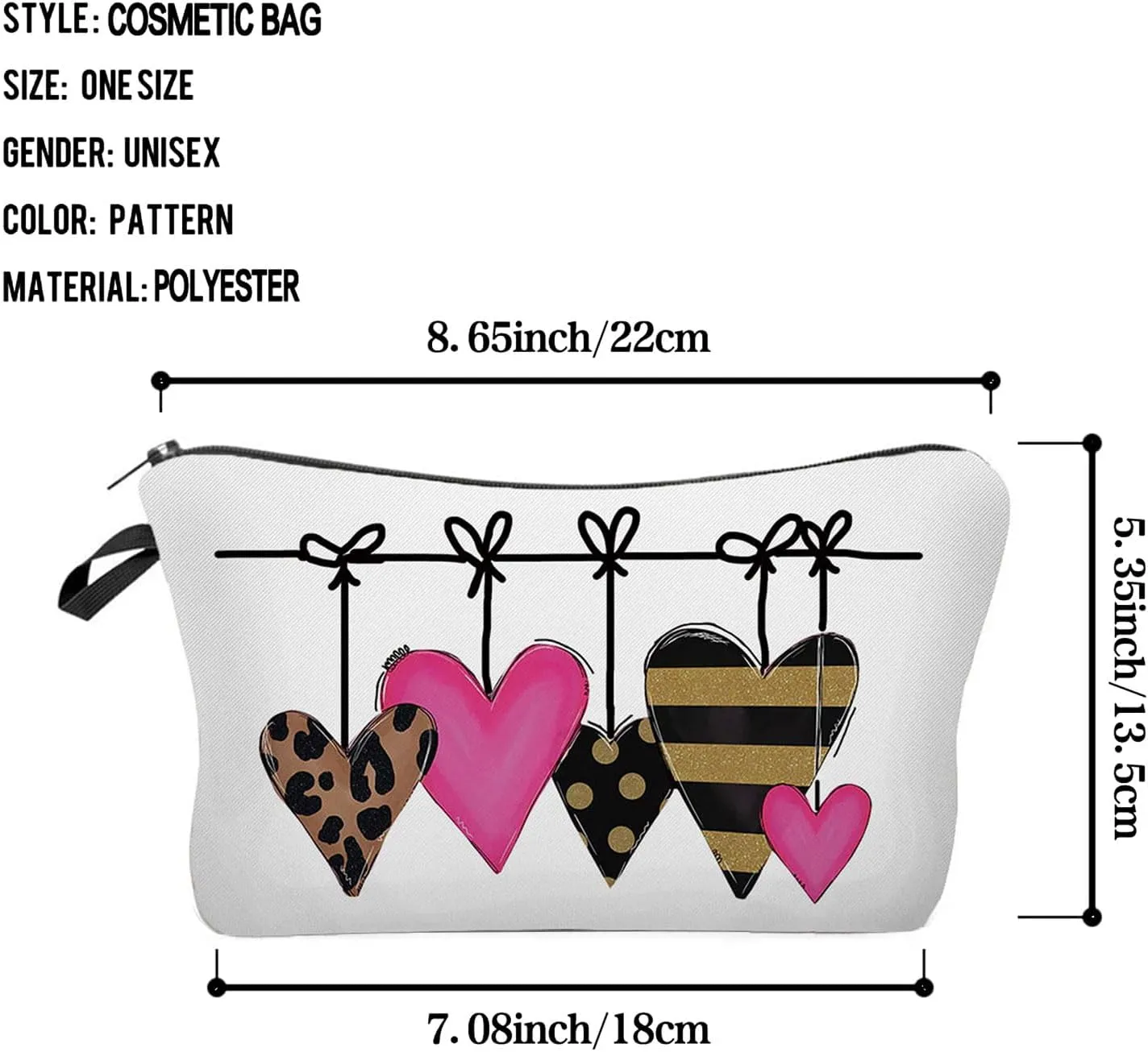 Leopard Heart Cosmetic Bag for Women Cute Small Makeup Bag for Purse Travel Toiletry Zipper Pouch for Girls Gift for Sisters Leopard Heart Makeup Bag for Her