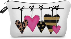 Leopard Heart Cosmetic Bag for Women Cute Small Makeup Bag for Purse Travel Toiletry Zipper Pouch for Girls Gift for Sisters Leopard Heart Makeup Bag for Her