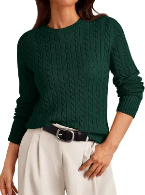 LILLUSORY Cable Knit Sweater Womens Soft Pullover Lightweight Ladies Business Casual Trendy Sweaters 2025