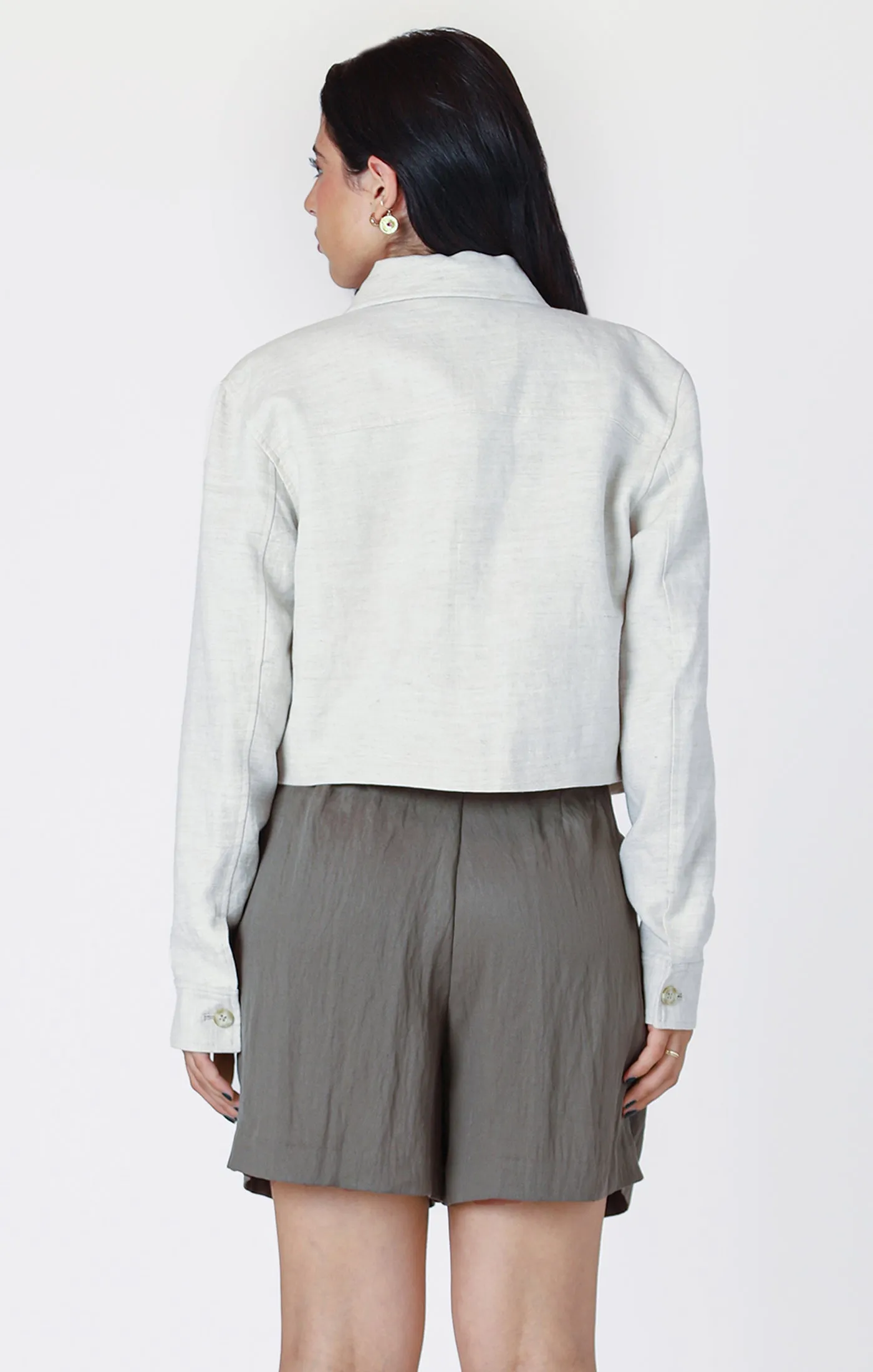 Linen Cropped Jacket