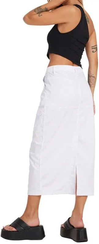 Long Cargo Skirts for Women with Pockets Low Rise Drawstring Shirred Baggy Skirt E Girls Vintage Harajuku Streetwear