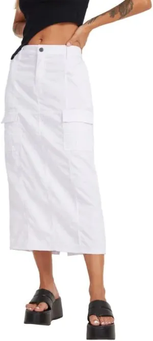 Long Cargo Skirts for Women with Pockets Low Rise Drawstring Shirred Baggy Skirt E Girls Vintage Harajuku Streetwear