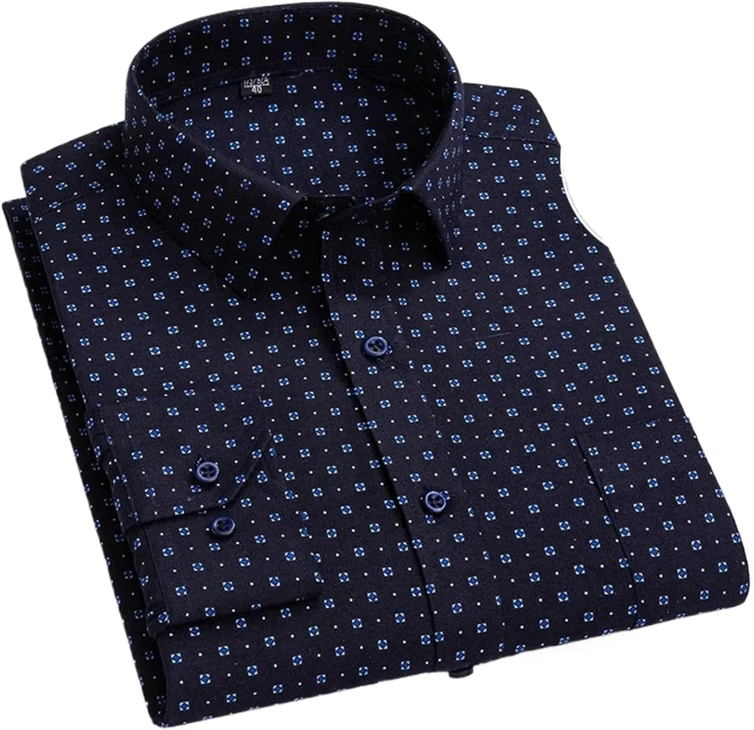 Long-Sleeve Shirts for Men Slim Fit Formal Shirt Striped Office Casual Tops