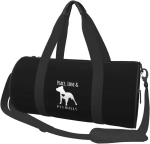 Love and Pit Bulls Convertible Garment Bag with Shoulder Strap, Carry on Garment Duffel Bag for Men Women - Rolling Foldable for Travel Luggage Bags (Black)