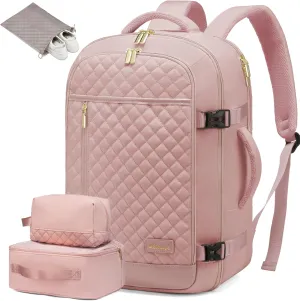 LOVEVOOK Travel Backpack for Women, Carry on Backpack for Airplanes,TSA Personal Item Travel Bag fits 15.6" Laptop,Travel Essentials Carry On Bag Flight Approved with 3 Packing Cubes