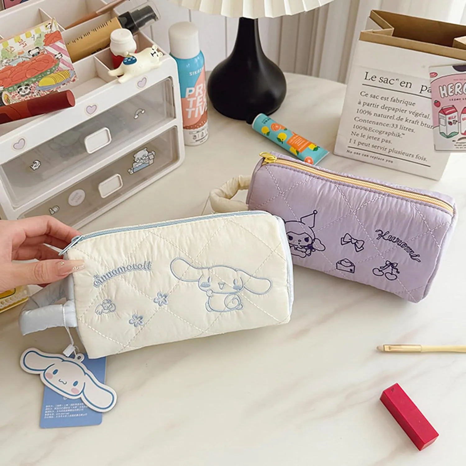 Make Up Bags for Women, Large Capacity Makeup Bag with Handle, Cute Cosmetic Bag Travel Toiletry Bag for Cosmetics Brushes Jewelry (blue)