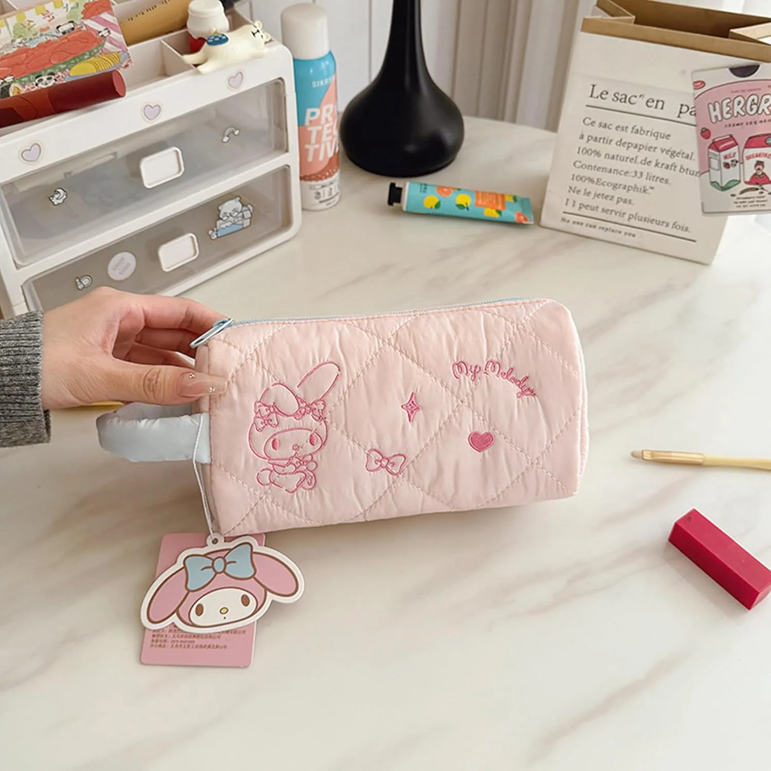 Make Up Bags for Women, Large Capacity Makeup Bag with Handle, Cute Cosmetic Bag Travel Toiletry Bag for Cosmetics Brushes Jewelry (pink)