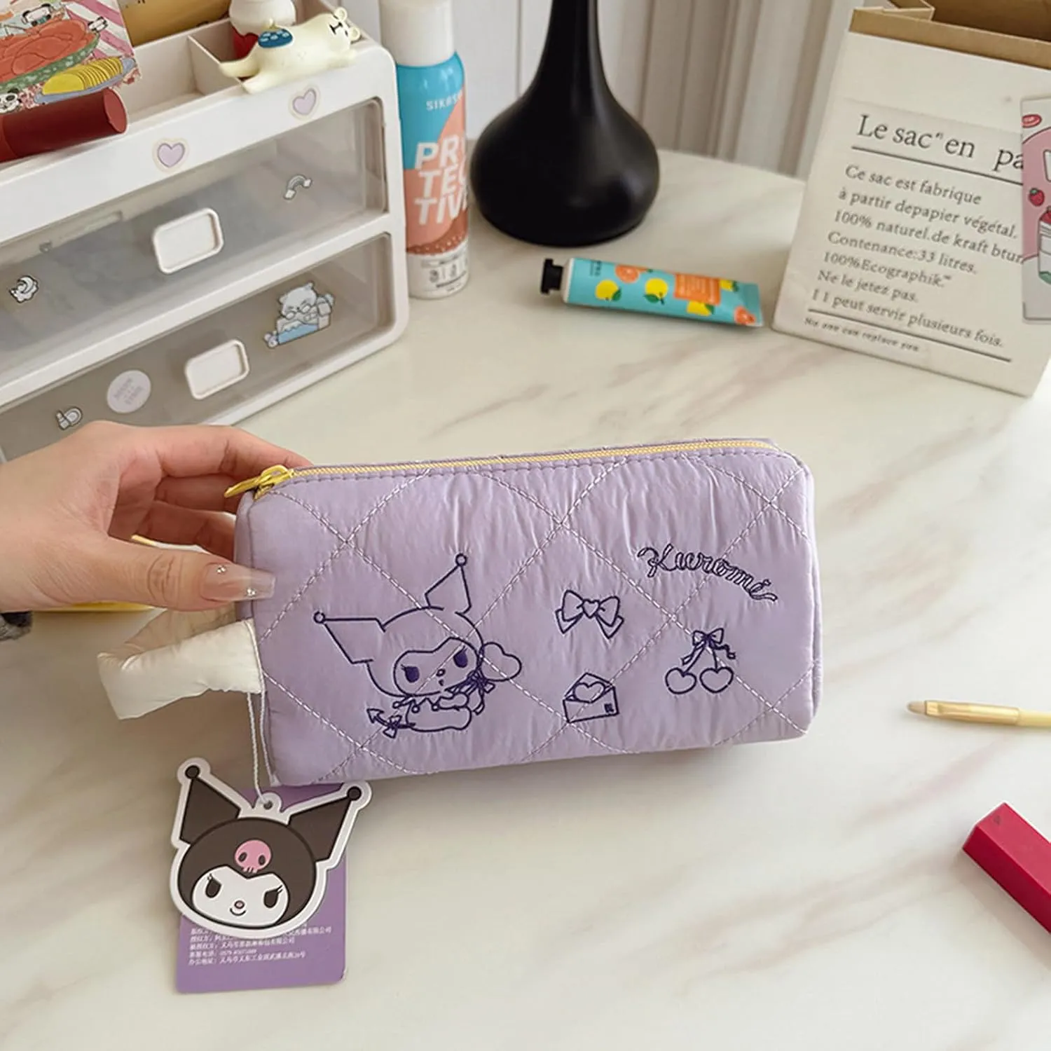 Make Up Bags for Women, Large Capacity Makeup Bag with Handle, Cute Cosmetic Bag Travel Toiletry Bag for Cosmetics Brushes Jewelry (violet)