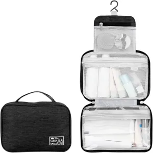 Makeup Toiletry Bag Travel Makeup Cosmetic Bag Large Hanging Toiletry Bag Storage with 3 Compartments Travel Organizer for Men and Women