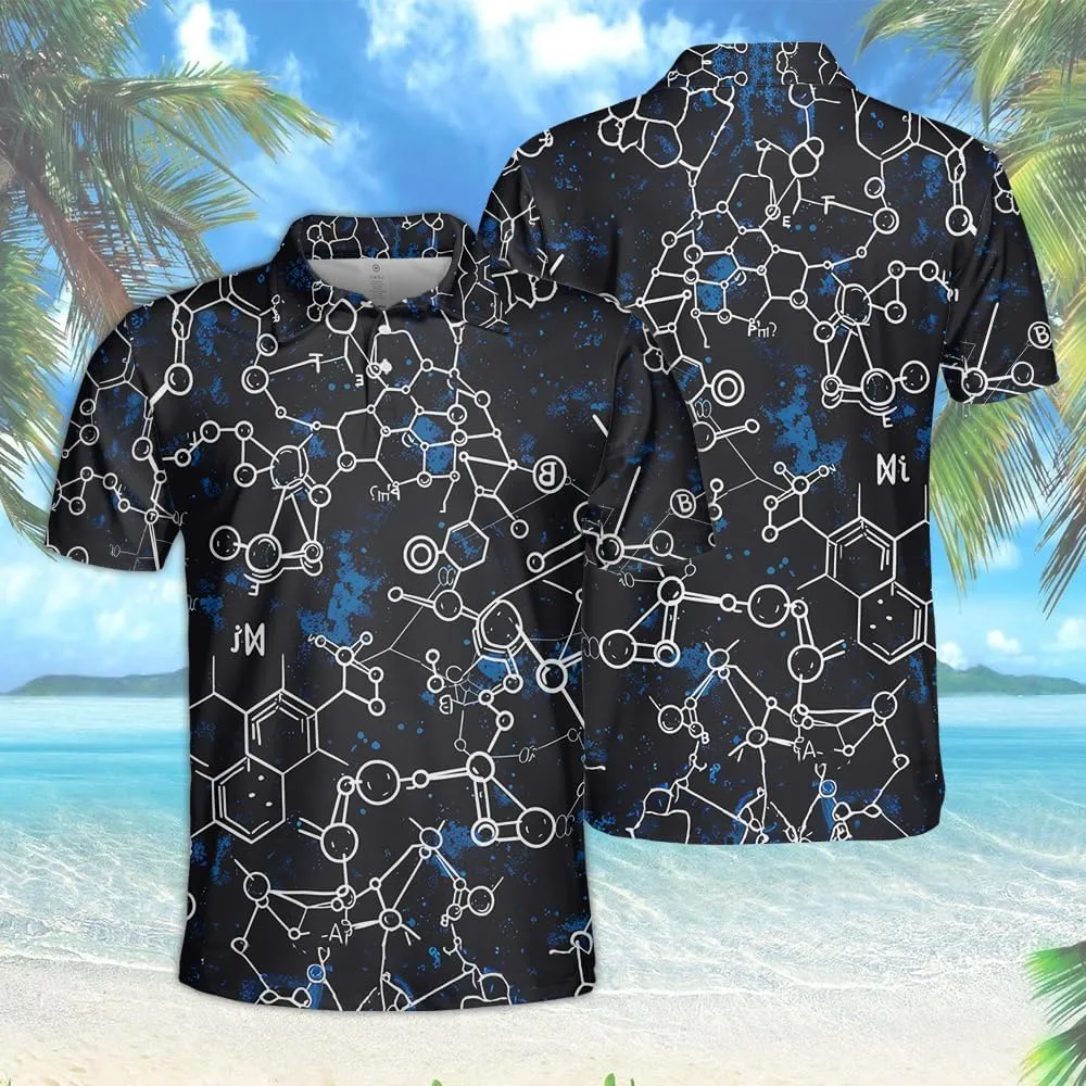 Mathematics Classroom Polo Shirts for Men-Science Subjects Golf Moisture Dry Fit Short Sleeve Shirts S75