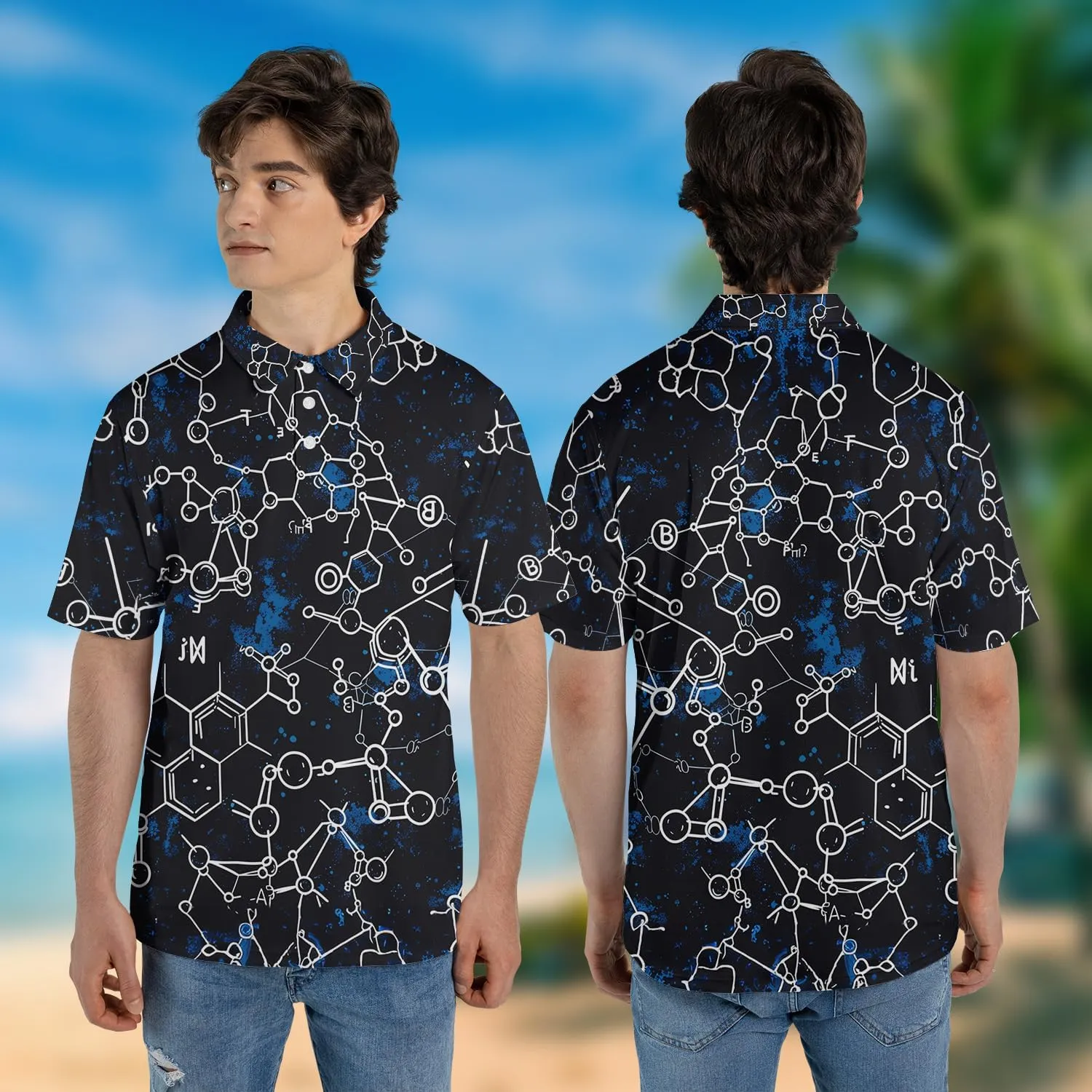 Mathematics Classroom Polo Shirts for Men-Science Subjects Golf Moisture Dry Fit Short Sleeve Shirts S75