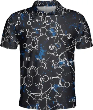 Mathematics Classroom Polo Shirts for Men-Science Subjects Golf Moisture Dry Fit Short Sleeve Shirts S75