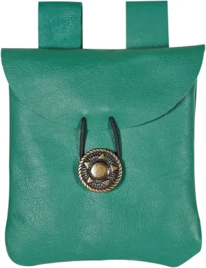 Medieval Belt Bag Renaissance Suede Jewelry Belt Pouch LARP Costume Waist Bag Cosplay Costume Accessories - Emerald Green, 5.5 x 5.1