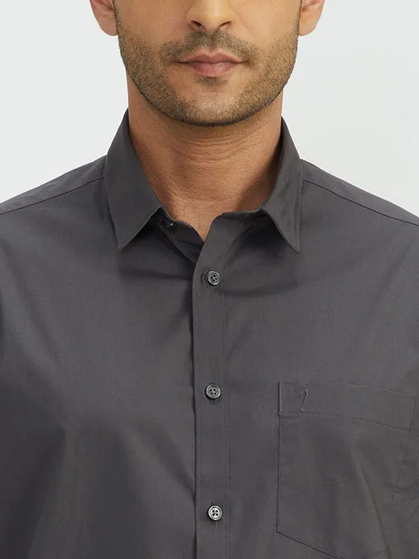 Men Solid Full Sleeve Cotton Stretch Shirt