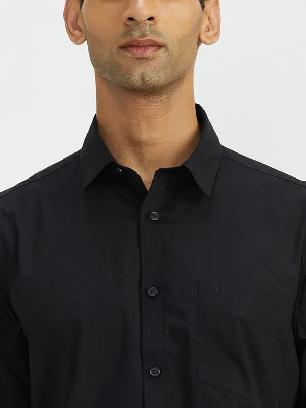 Men Solid Full Sleeve Cotton Stretch Shirt