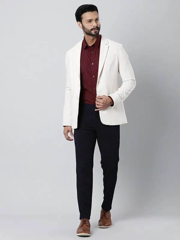 Men Solid Full Sleeve Cotton Stretch Shirt