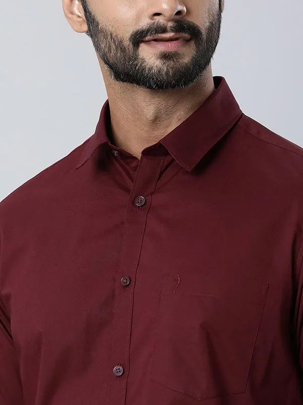 Men Solid Full Sleeve Cotton Stretch Shirt