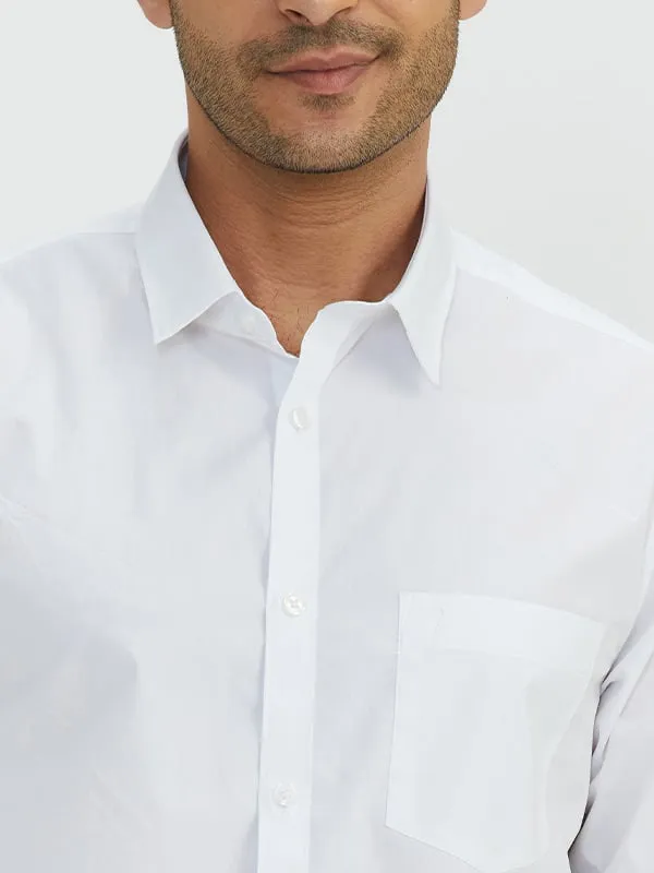 Men Solid Full Sleeve Cotton Stretch Shirt