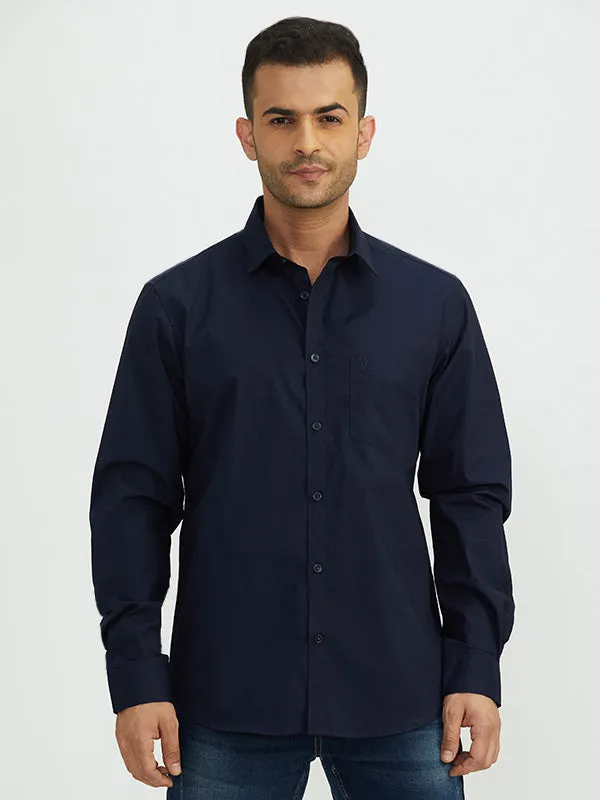 Men Solid Full Sleeve Cotton Stretch Shirt