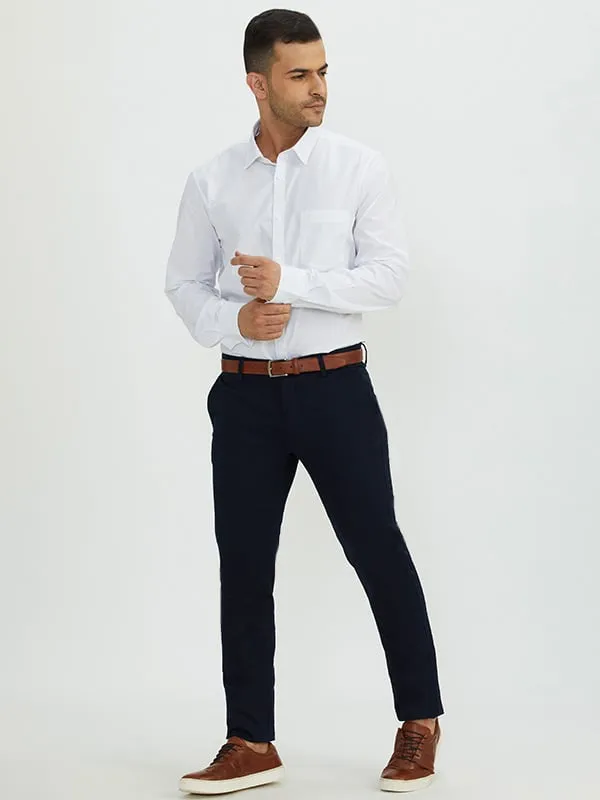 Men Solid Full Sleeve Cotton Stretch Shirt